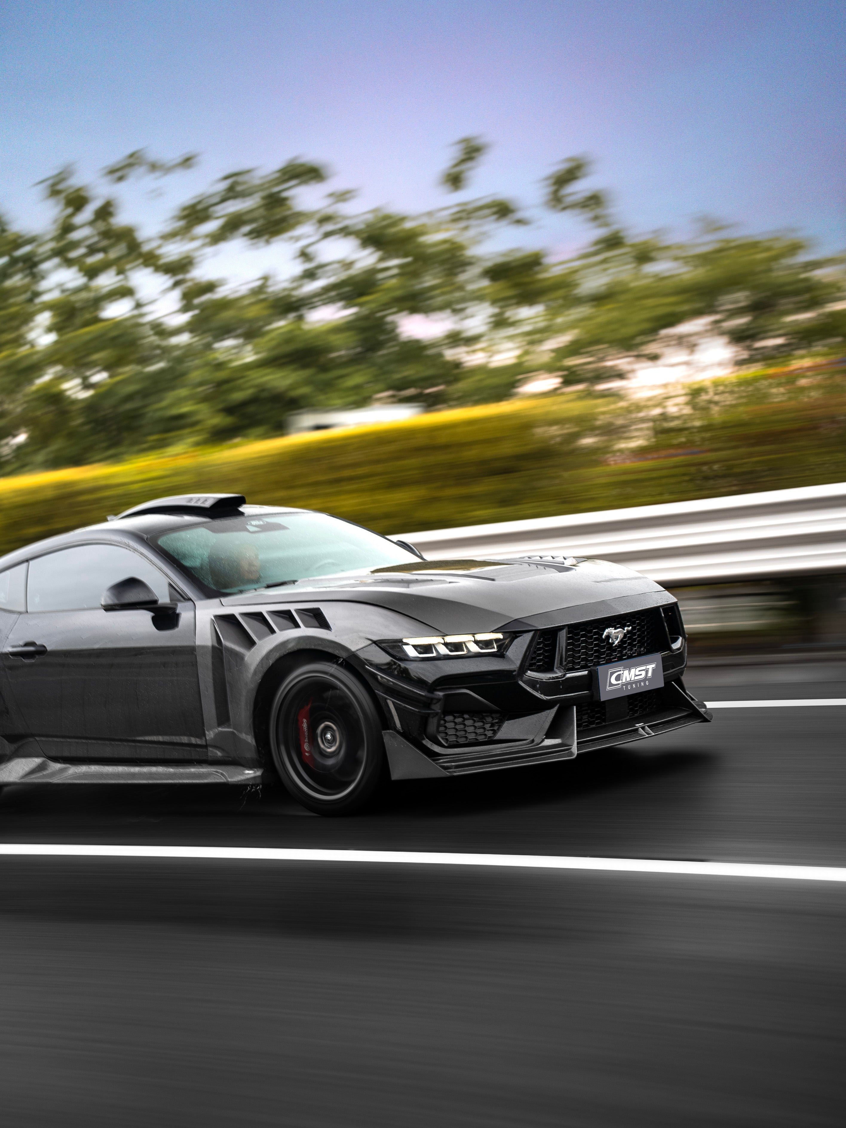 Ford Mustang S650 GT 2024-ON with Aftermarket Parts - V2 Front Lip Carbon Fiber / FRP from CMST Tuning