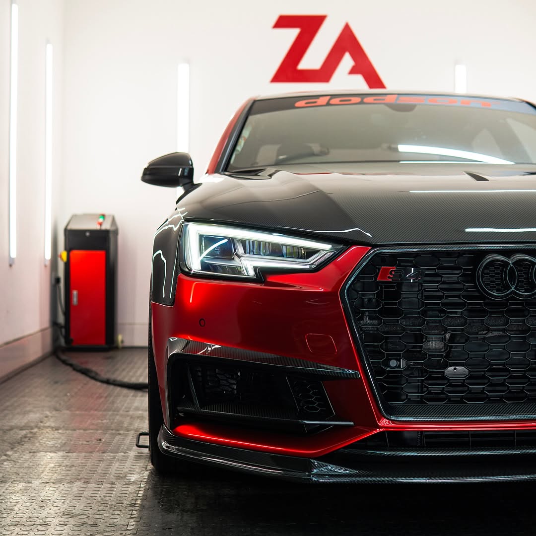 Audi RS4 2018-ON & S4 / A4 / A4 Allroad / A4 Avant B9 B9.5 2017-ON with Aftermarket Parts - V2 Hood Bonnet Carbon Fiber / FRP from  CMST Tuning