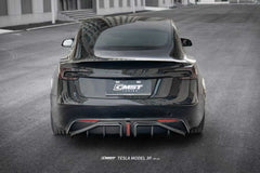 Tesla Model 3 Highland / Performance with 2024-ON Aftermarket Parts - V2 Style Rear Diffuser & Canards Carbon Fiber from CMST Tuning
