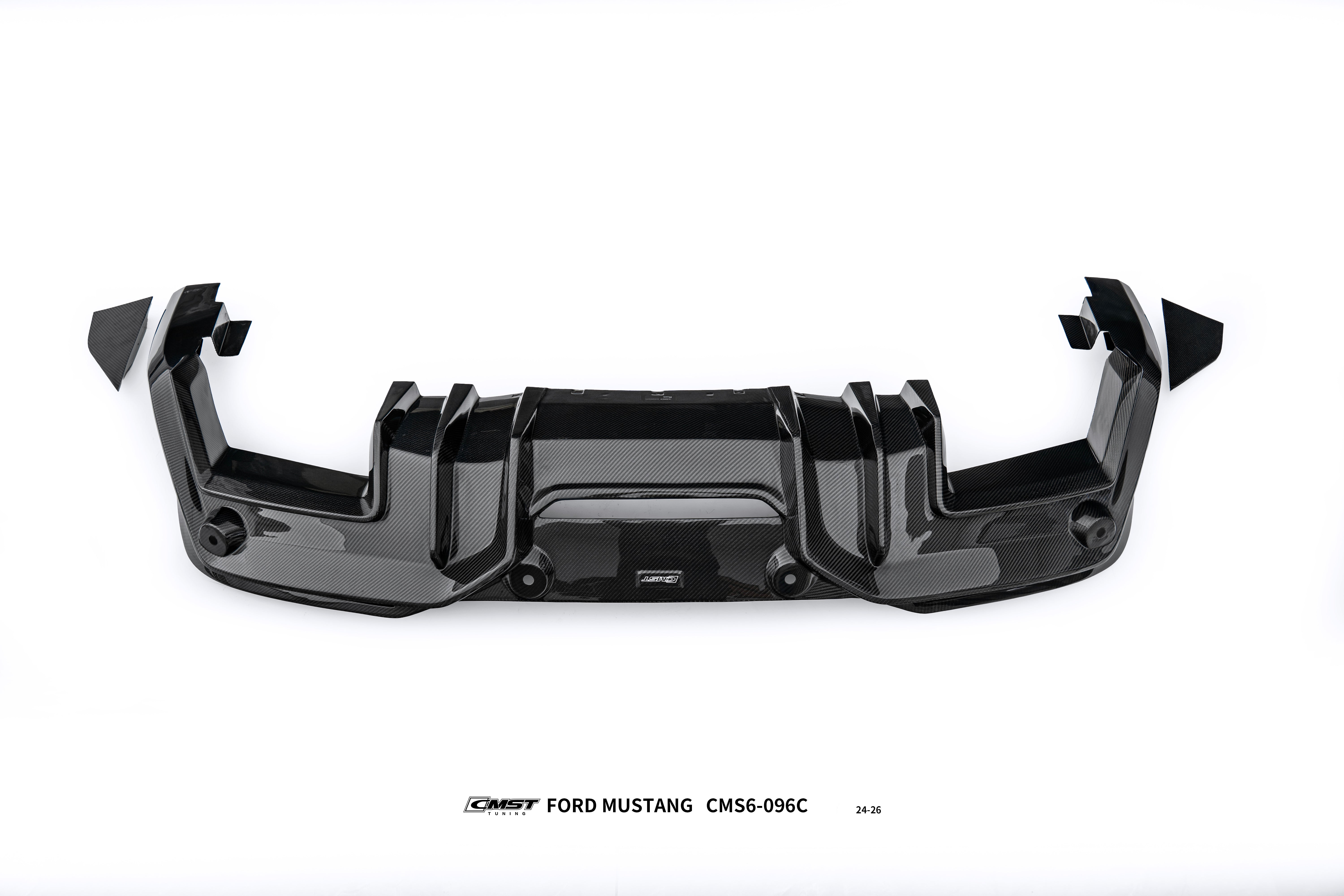 Ford Mustang S650 2.3 Ecoboost 5.0 GT Dark Horse 2024-ON with Aftermarket Parts - V2 Rear Diffuser Carbon Fiber / FRP from CMST Tuning
