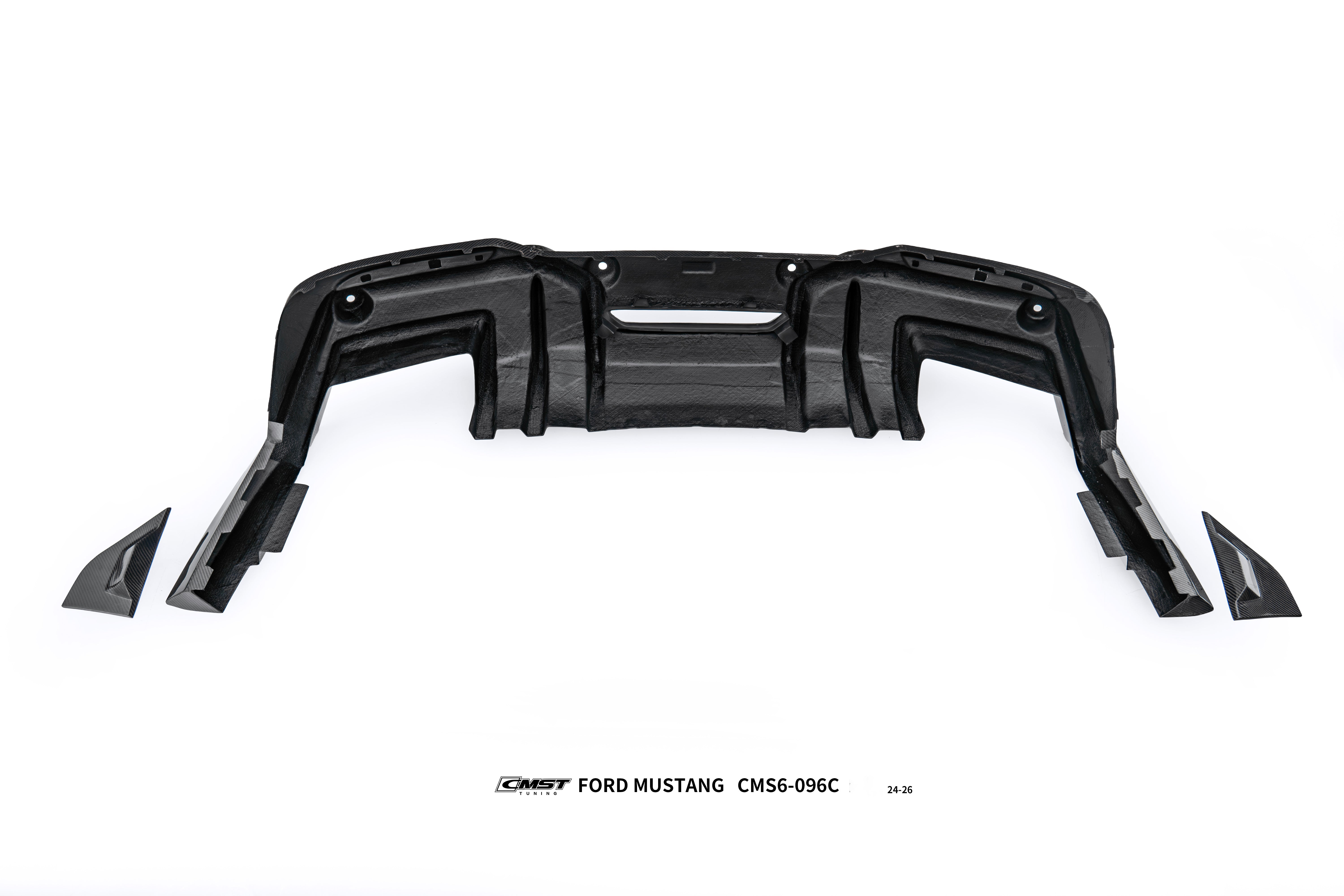 Ford Mustang S650 2.3 Ecoboost 5.0 GT Dark Horse 2024-ON with Aftermarket Parts - V2 Rear Diffuser Carbon Fiber / FRP from CMST Tuning