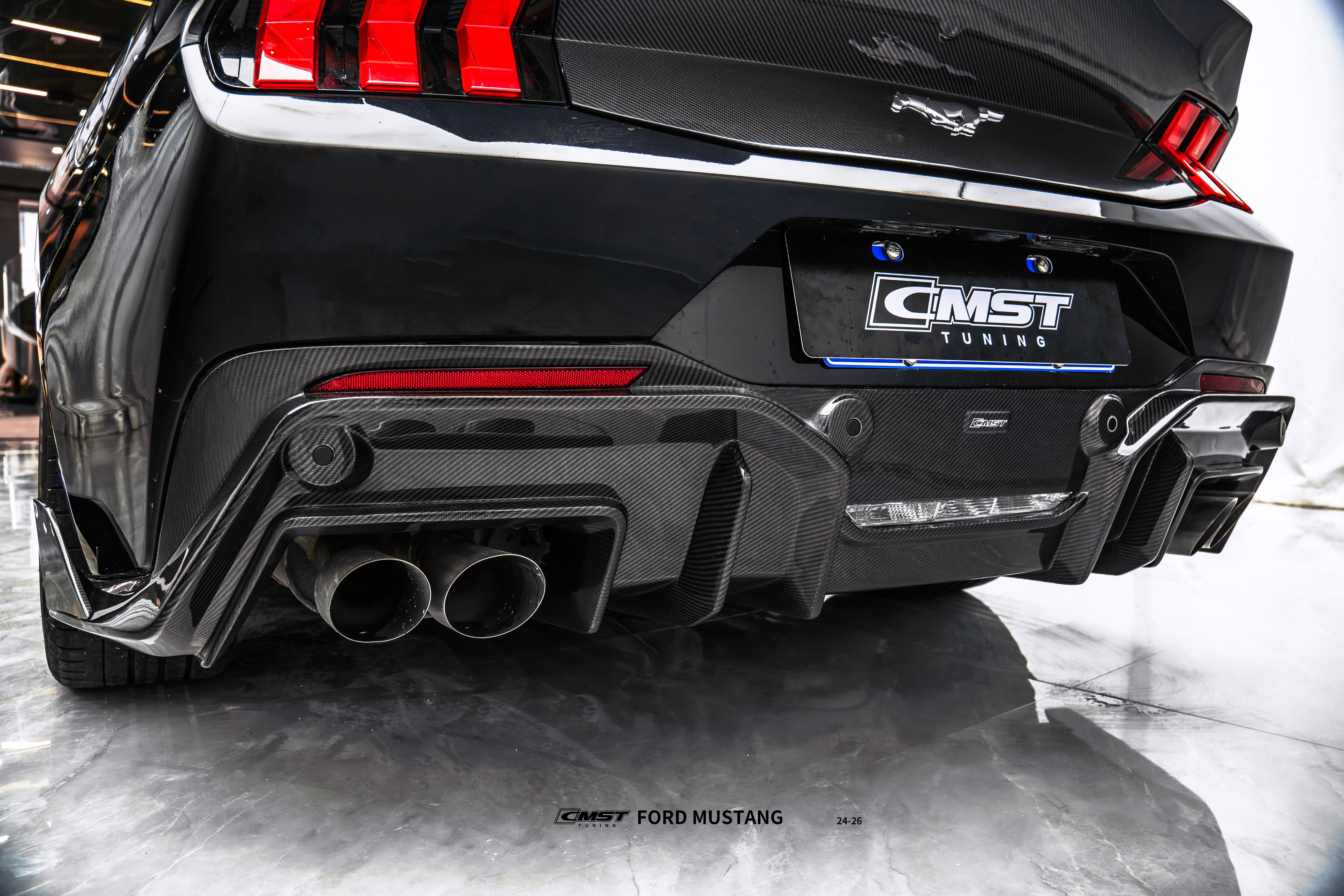 Ford Mustang S650 2.3 Ecoboost 5.0 GT Dark Horse 2024-ON with Aftermarket Parts - V2 Rear Diffuser Carbon Fiber / FRP from CMST Tuning