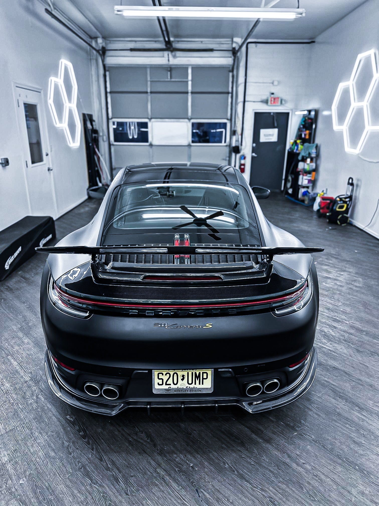 Porsche 911 992 992.1 Carrera Base/S/T/4/4S/Targa 4/Targa 4S/GTS 2020 2021 2022 2023 2024 with Aftermarket Parts - V2 Rear Wing Carbon Fiber/FRP from CMST Tuning