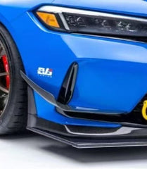 Honda Civic Type-R FL5 2023-ON with Aftermarket Parts - V2 Style Front Canards Dry Pre-preg Carbon Fiber / FRP from CMST Tuning