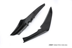 Honda Civic Type-R FL5 2023-ON with Aftermarket Parts - V2 Style Front Canards Dry Pre-preg Carbon Fiber / FRP from CMST Tuning