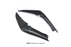 Honda Civic Type-R FL5 2023-ON with Aftermarket Parts - V2 Style Front Canards Dry Pre-preg Carbon Fiber / FRP from CMST Tuning