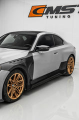 BMW M2CS M2 G87 2023-ON with Aftermarket Parts - V2 Style Side Skirts Dry Pre-preg Carbon Fiber / FRP from CMST Tuning