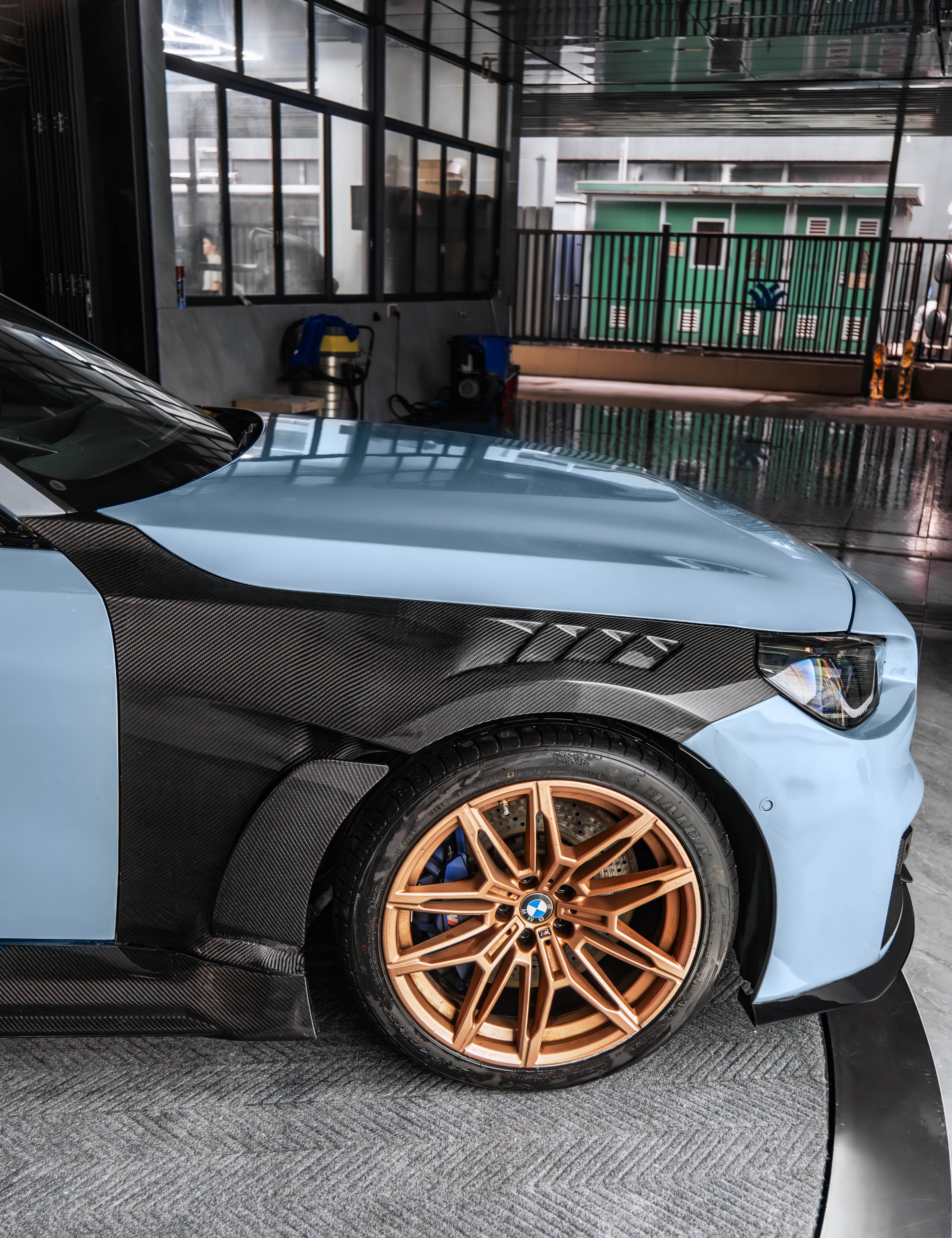 BMW M2CS M2 G87 2023-ON with Aftermarket Parts - V1 Style Front Fenders Dry Pre-preg Carbon Fiber / FRP from CMST Tuning