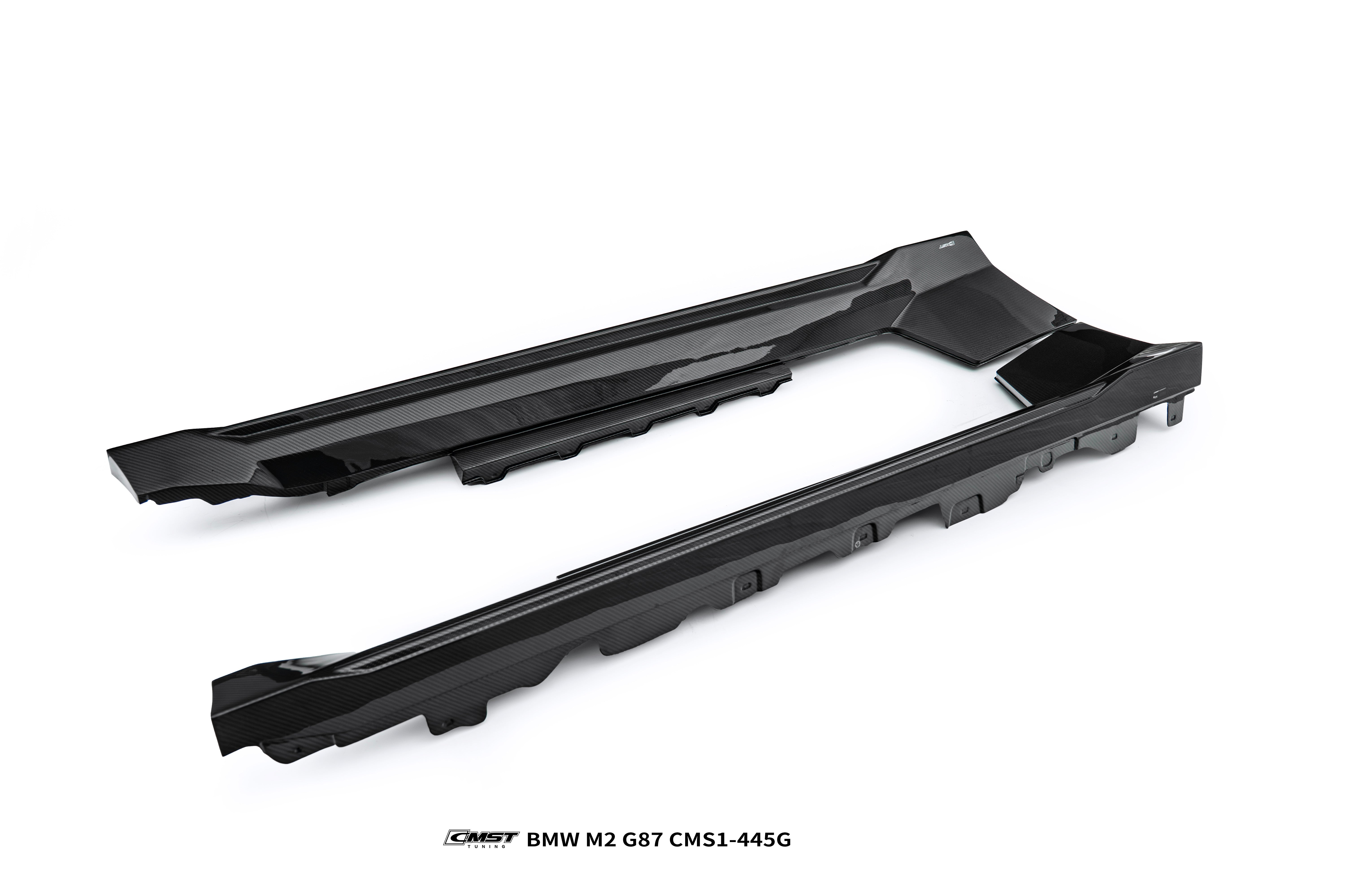 BMW M2CS M2 G87 2023-ON with Aftermarket Parts - V2 Style Side Skirts Dry Pre-preg Carbon Fiber / FRP from CMST Tuning