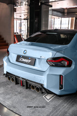 BMW M2CS M2 G87 2023-ON with Aftermarket Parts - V2 Style Rear Diffuser Dry Pre-preg Carbon Fiber / FRP from CMST Tuning