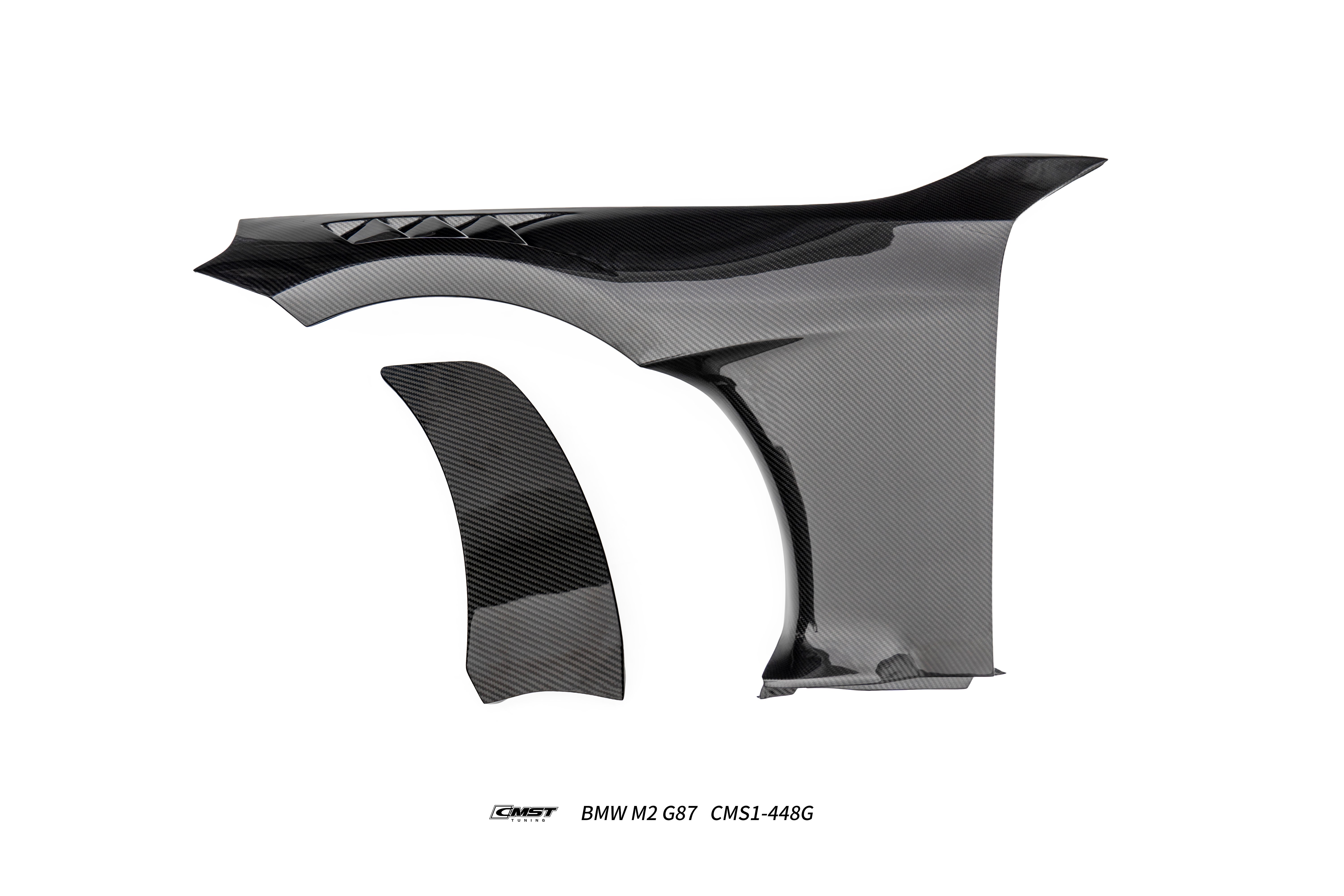 BMW M2CS M2 G87 2023-ON with Aftermarket Parts - V1 Style Front Fenders Dry Pre-preg Carbon Fiber / FRP from CMST Tuning