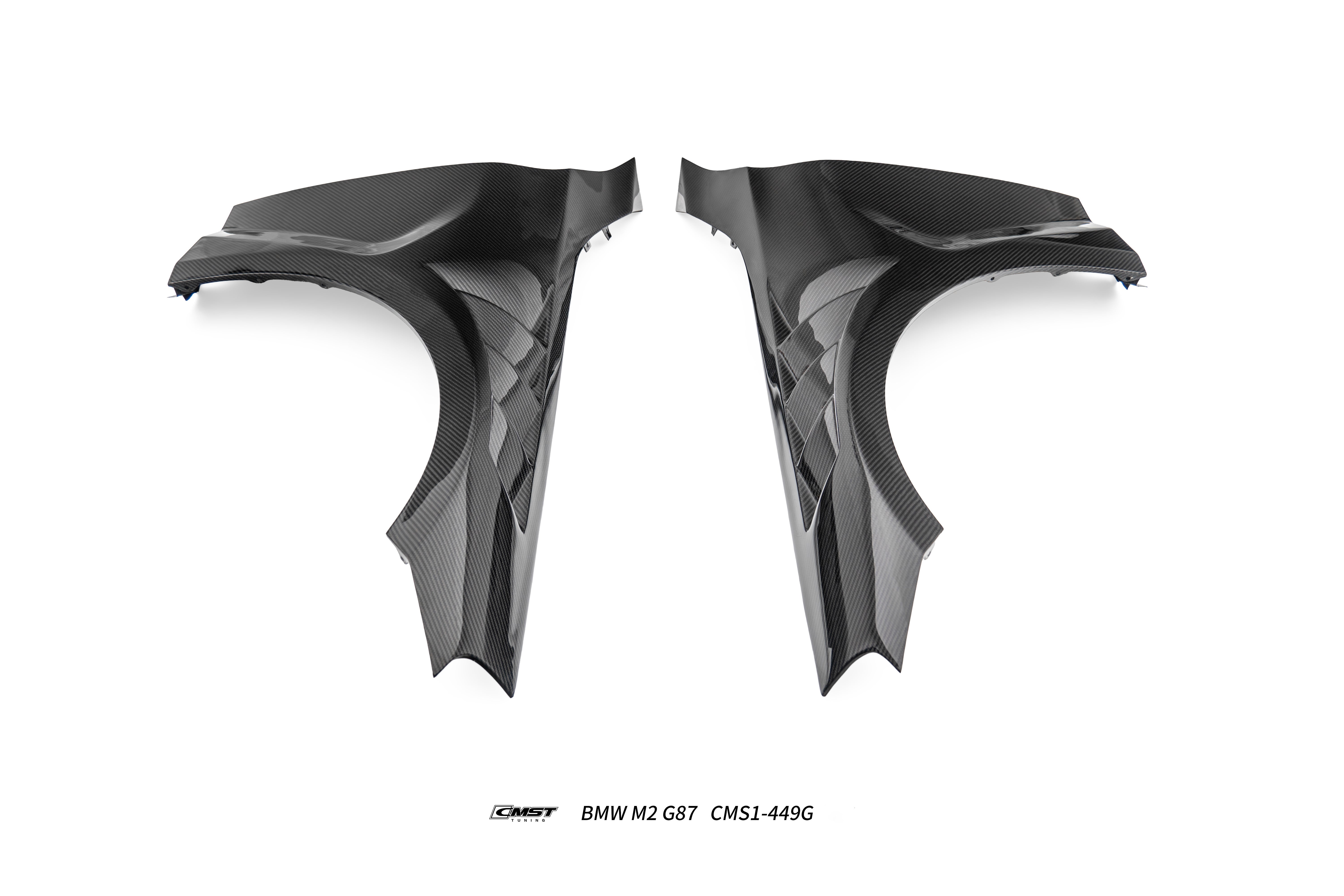 BMW M2CS M2 G87 2023-ON with Aftermarket Parts - V2 Style Front Fenders Dry Pre-preg Carbon Fiber / FRP from CMST Tuning
