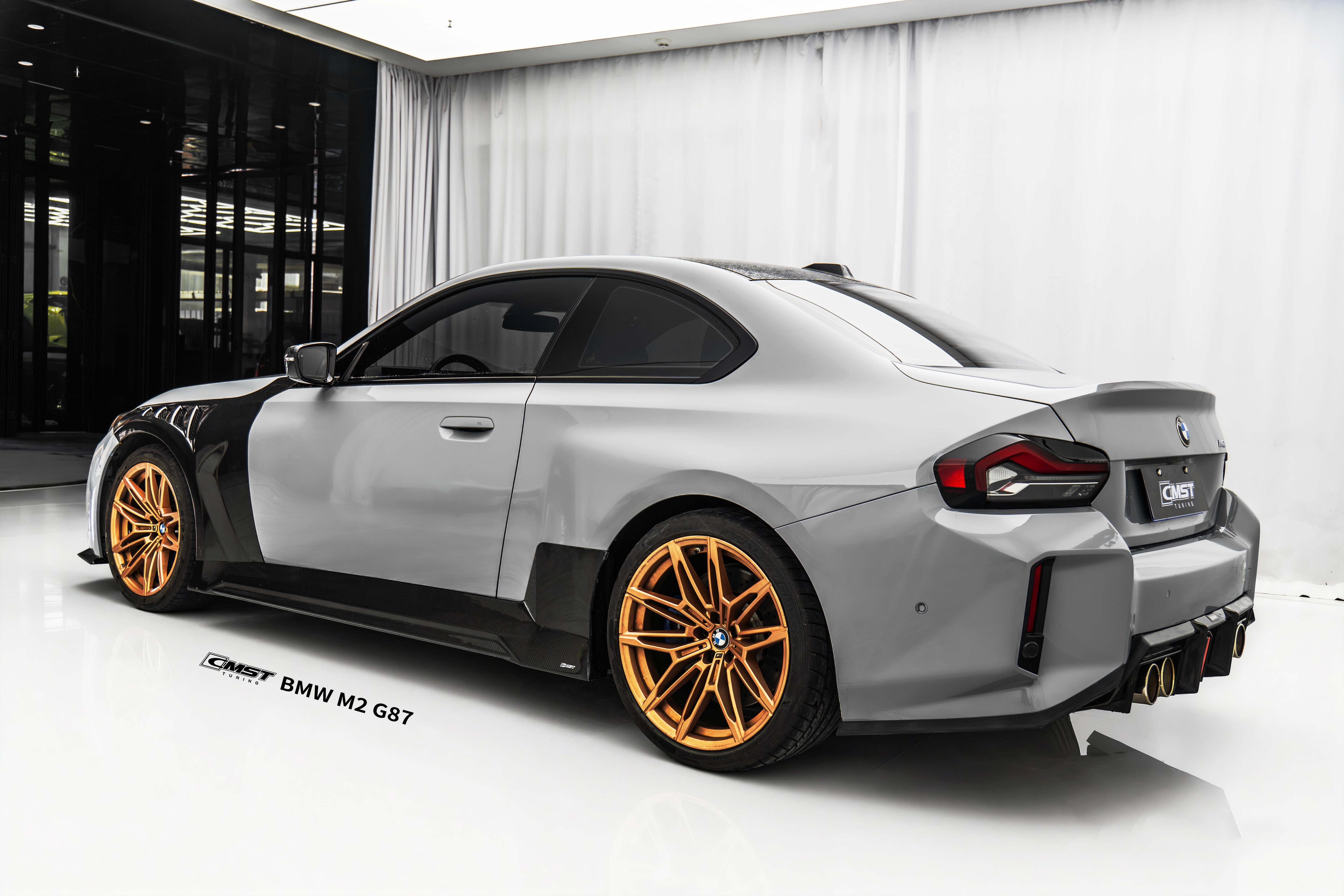 BMW M2CS M2 G87 2023-ON with Aftermarket Parts - V2 Style Rear Diffuser Dry Pre-preg Carbon Fiber / FRP from CMST Tuning