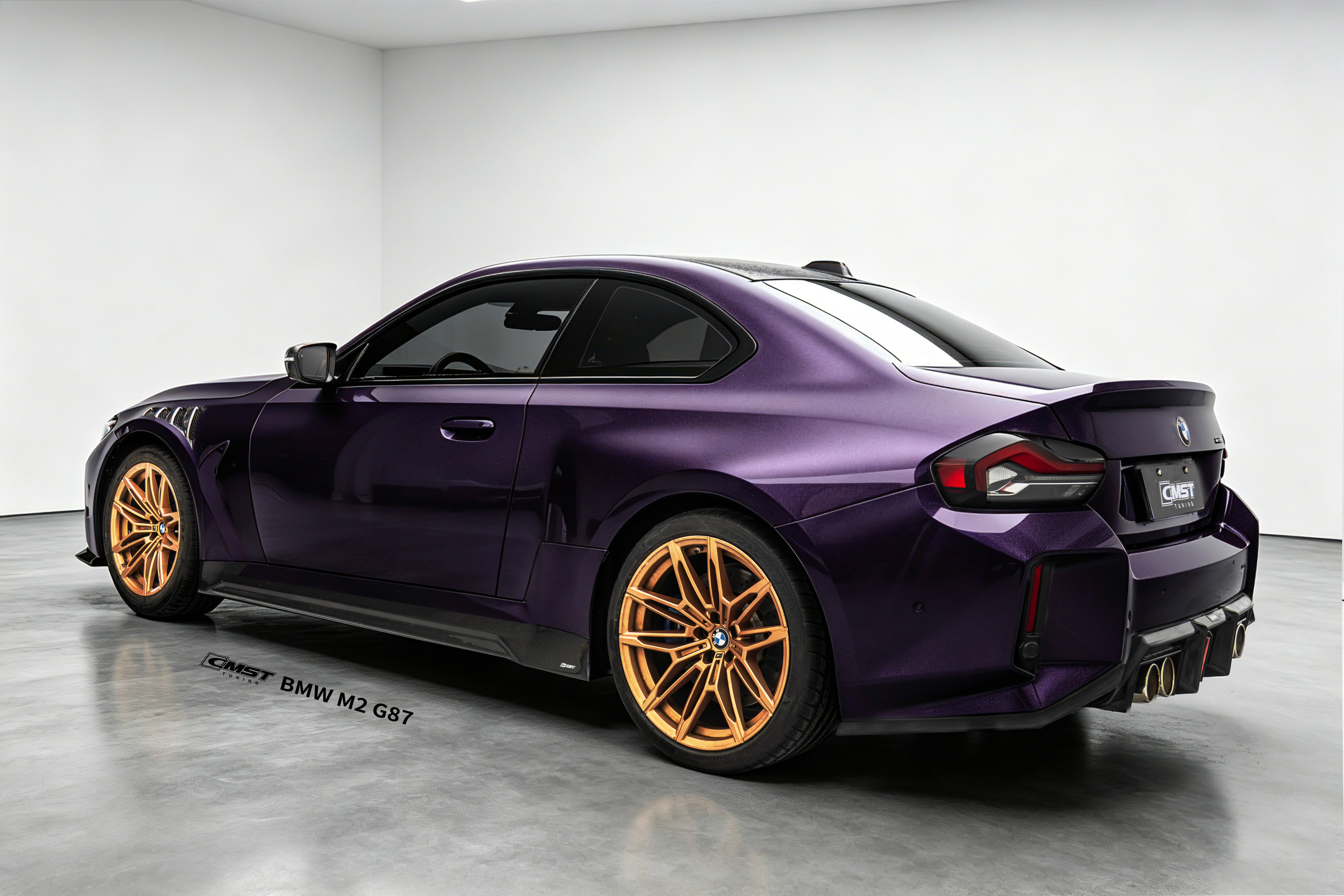 BMW M2CS M2 G87 2023-ON with Aftermarket Parts - V2 Style Rear Diffuser Dry Pre-preg Carbon Fiber / FRP from CMST Tuning