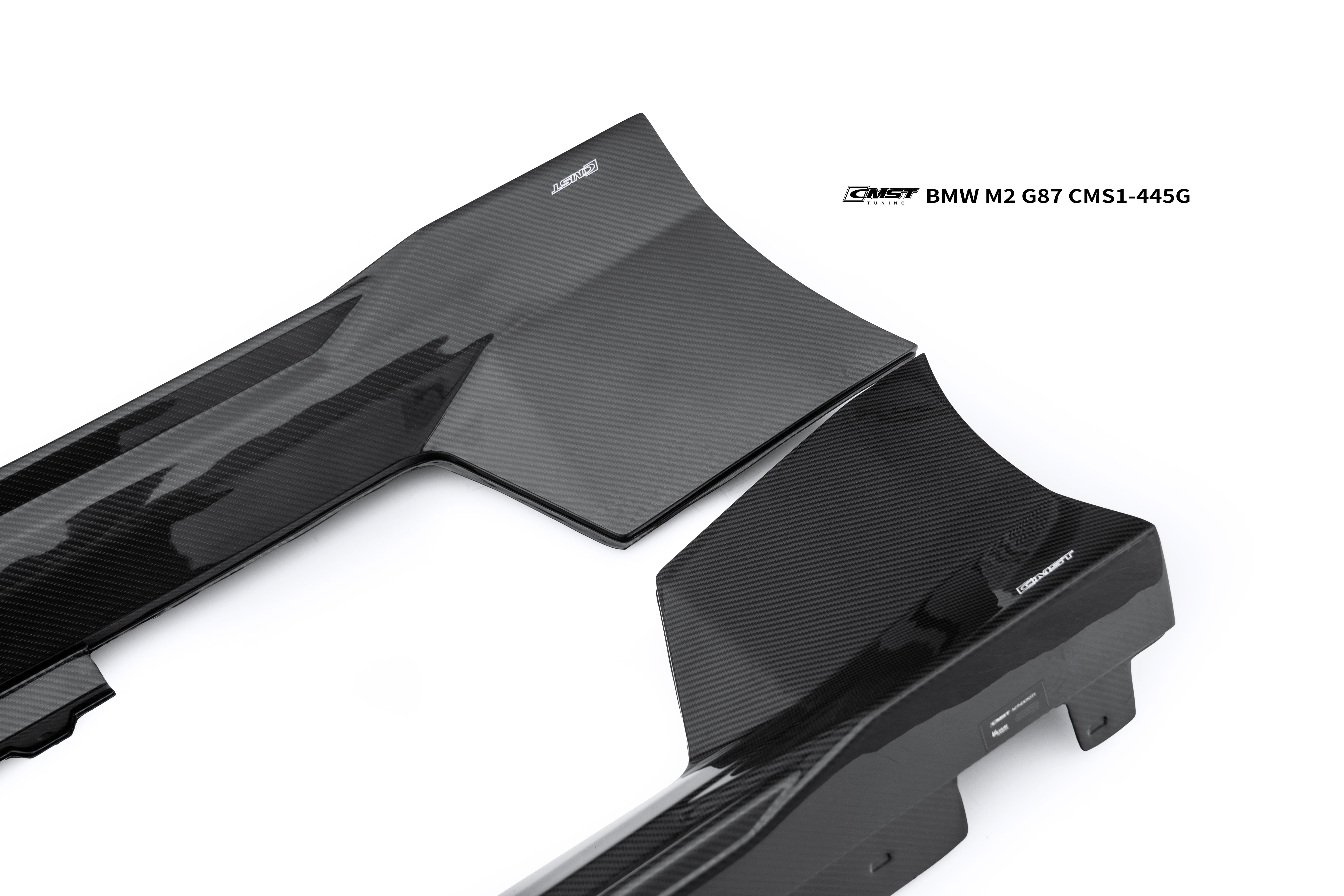 BMW M2CS M2 G87 2023-ON with Aftermarket Parts - V2 Style Side Skirts Dry Pre-preg Carbon Fiber / FRP from CMST Tuning