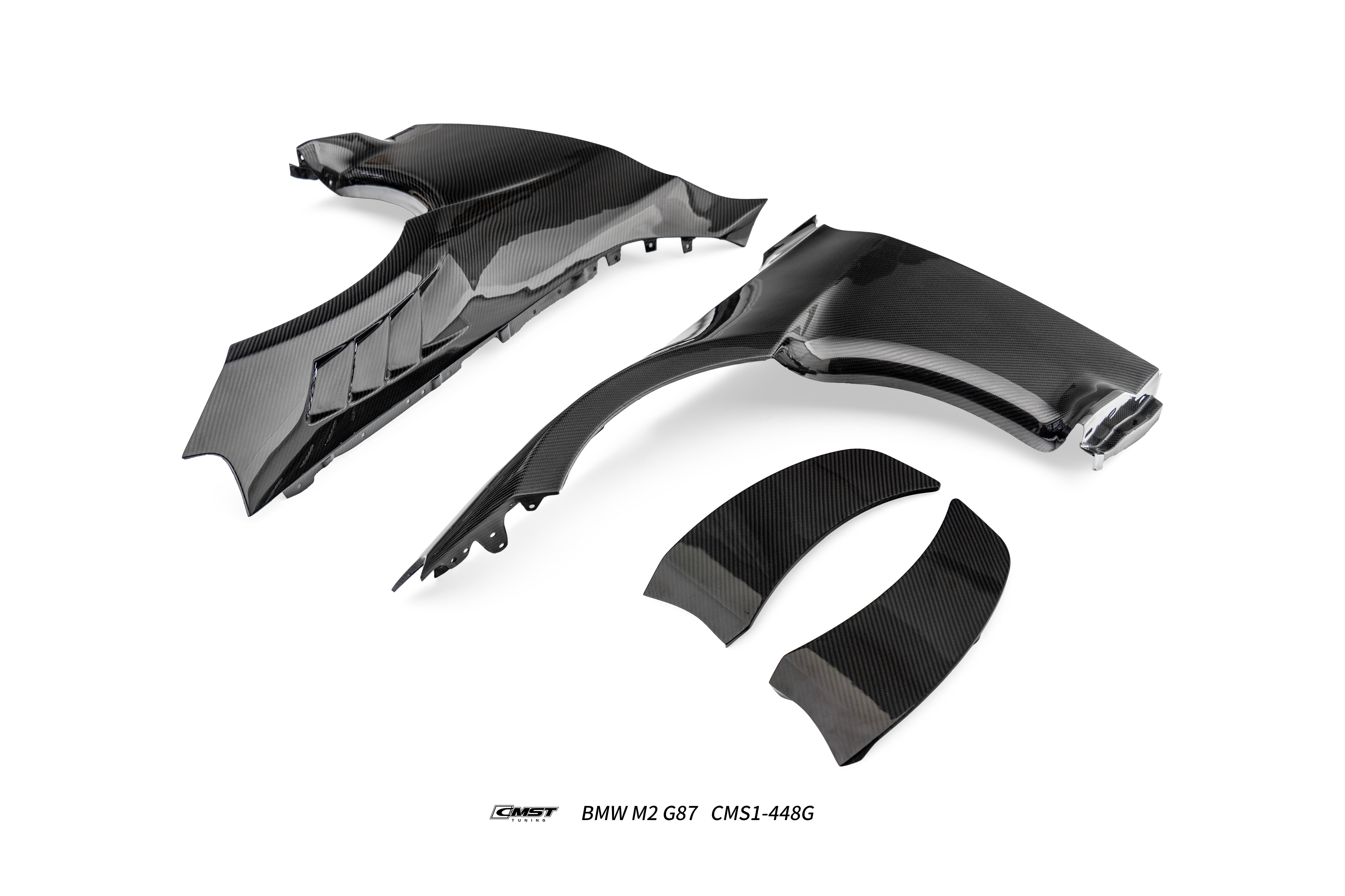 BMW M2CS M2 G87 2023-ON with Aftermarket Parts - V1 Style Front Fenders Dry Pre-preg Carbon Fiber / FRP from CMST Tuning