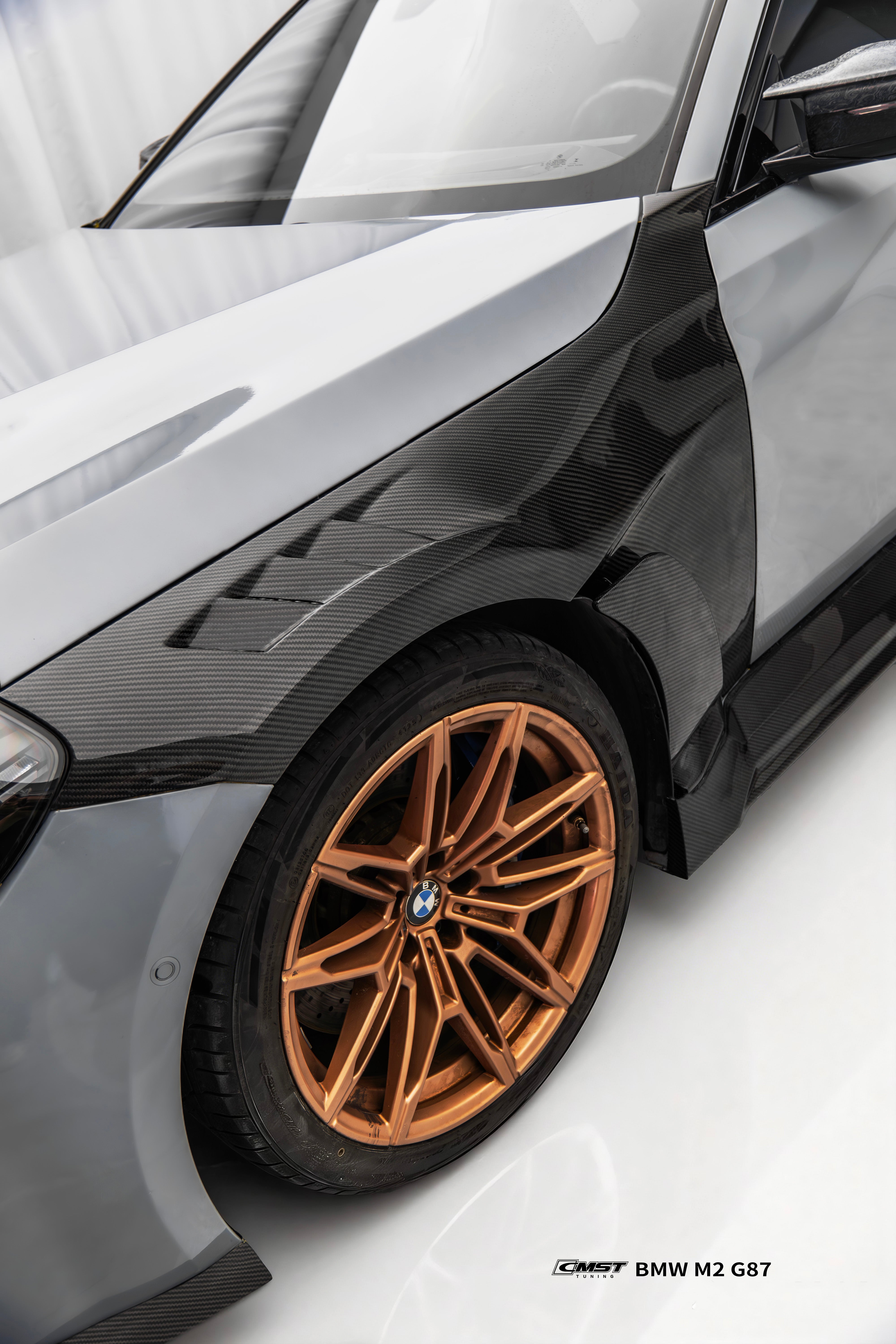 BMW M2CS M2 G87 2023-ON with Aftermarket Parts - V2 Style Side Skirts Dry Pre-preg Carbon Fiber / FRP from CMST Tuning