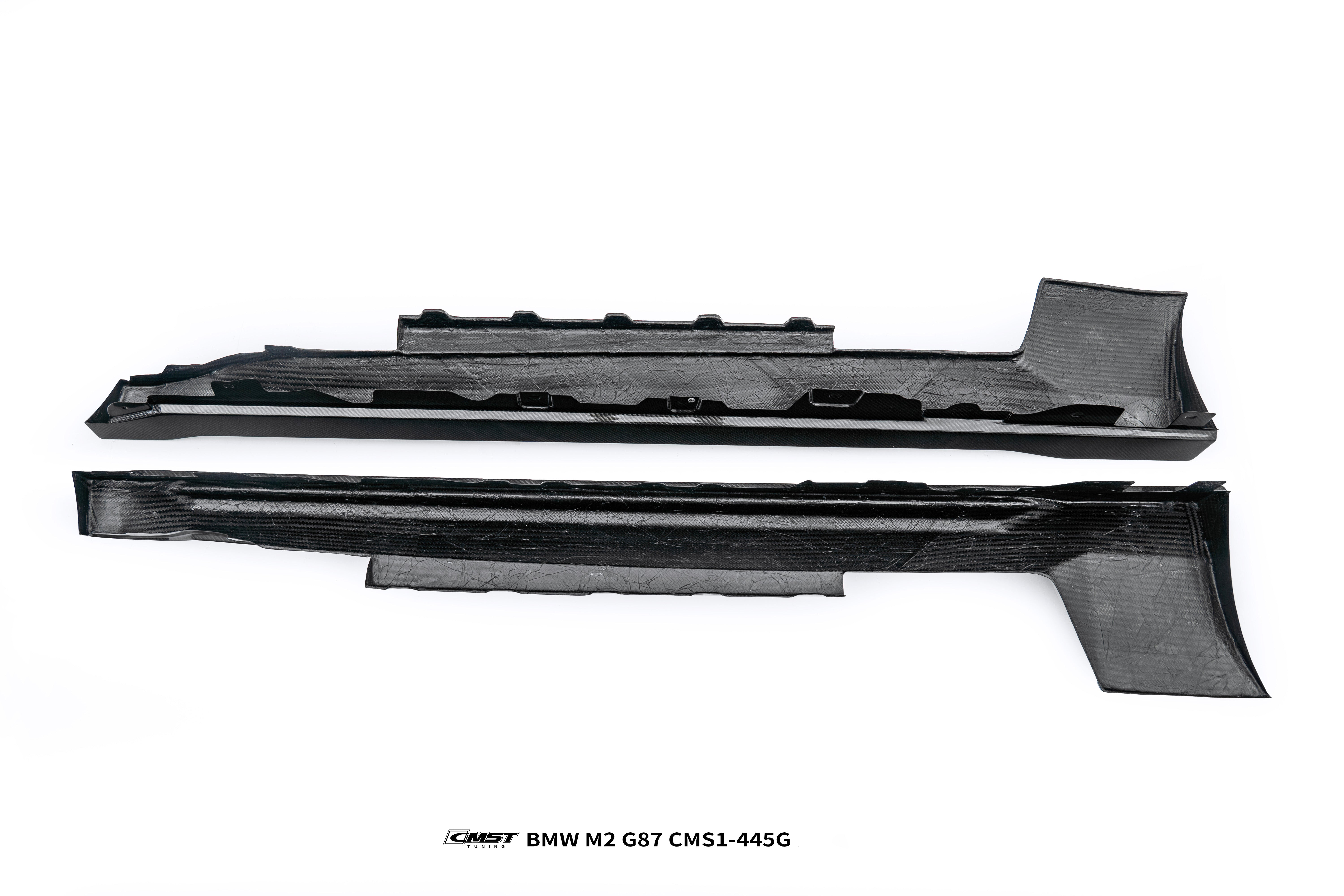 BMW M2CS M2 G87 2023-ON with Aftermarket Parts - V2 Style Side Skirts Dry Pre-preg Carbon Fiber / FRP from CMST Tuning