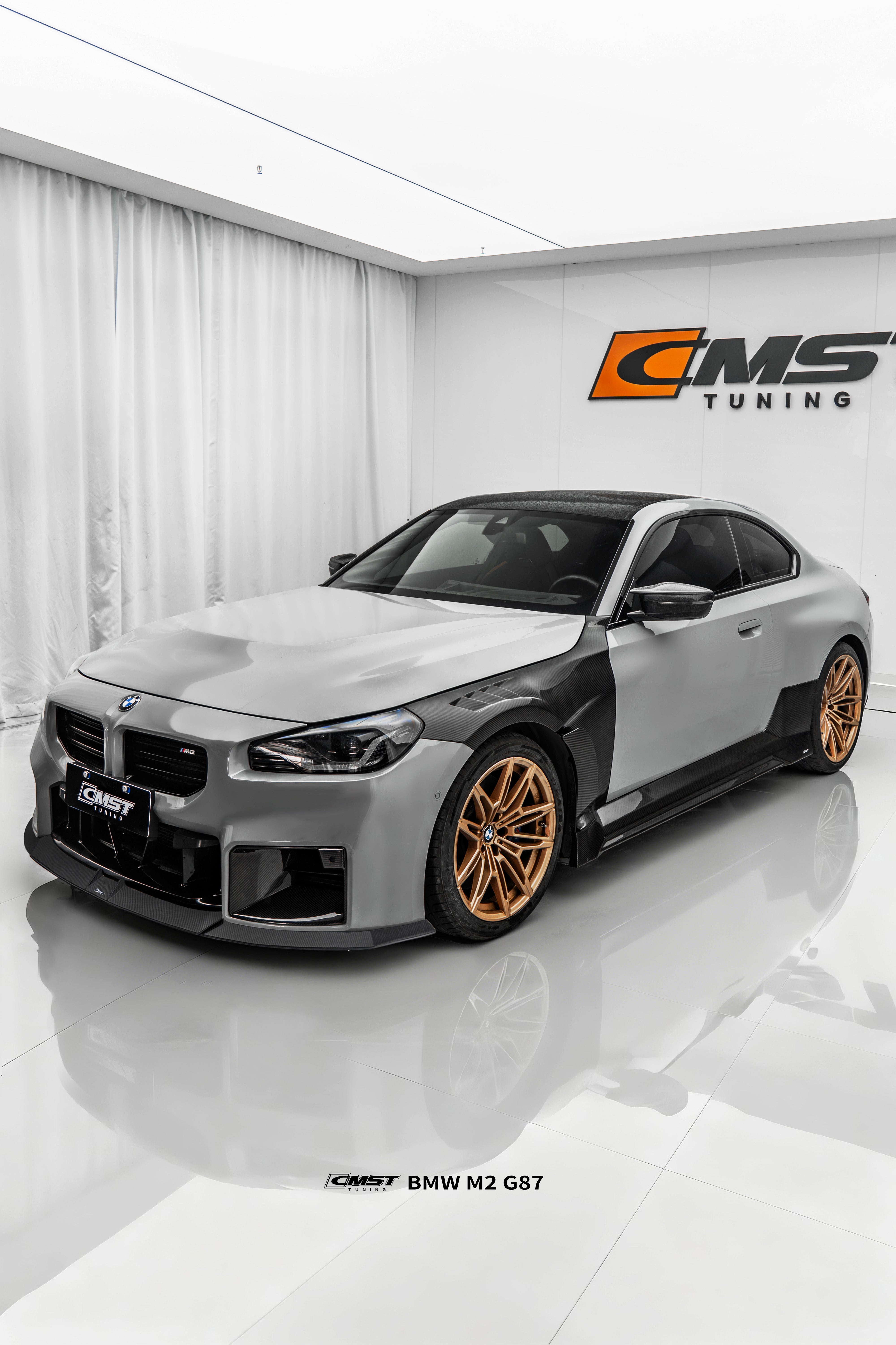 BMW M2CS M2 G87 2023-ON with Aftermarket Parts - V1 Style Front Fenders Dry Pre-preg Carbon Fiber / FRP from CMST Tuning