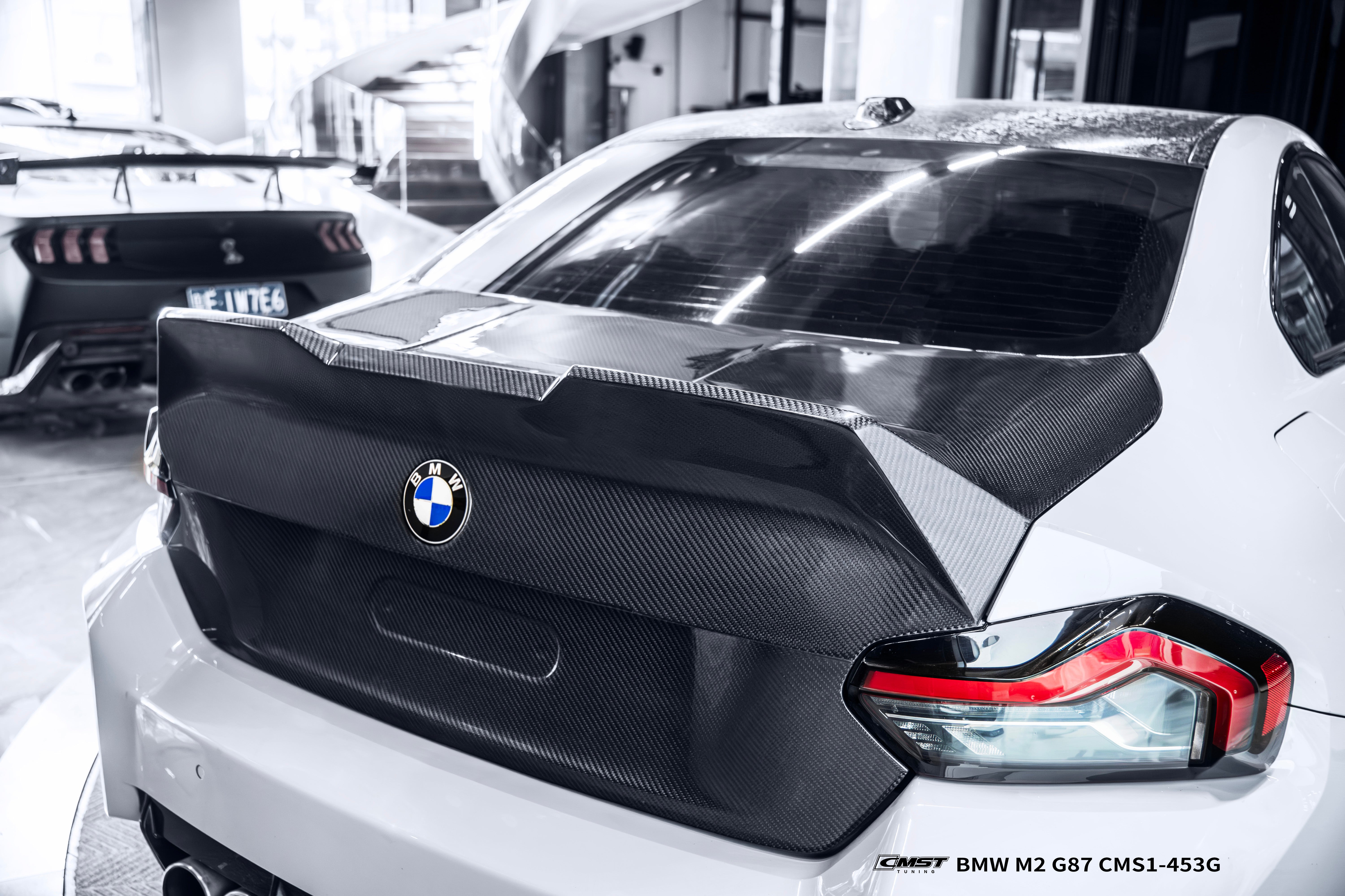BMW M2CS M2 G87 2023-ON &amp; 2 Series M240i 230i G42 2022-ON with Aftermarket Parts - V2 Style Rear Trunk Dry Pre-preg Carbon Fiber / FRP from CMST Tuning