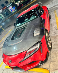Toyota Supra MK5 A90 A91 3.0 2.0 2020 2021 2022 2023 2024 with Aftermarket Parts - V2 Tempered Glass Clearview Hood Bonnet Carbon Fiber / FRP from CMST Tuning