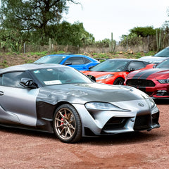 Toyota Supra MK5 A90 A91 3.0 2.0 2020 2021 2022 2023 2024 with Aftermarket Parts - V2 Tempered Glass Clearview Hood Bonnet Carbon Fiber / FRP from CMST Tuning
