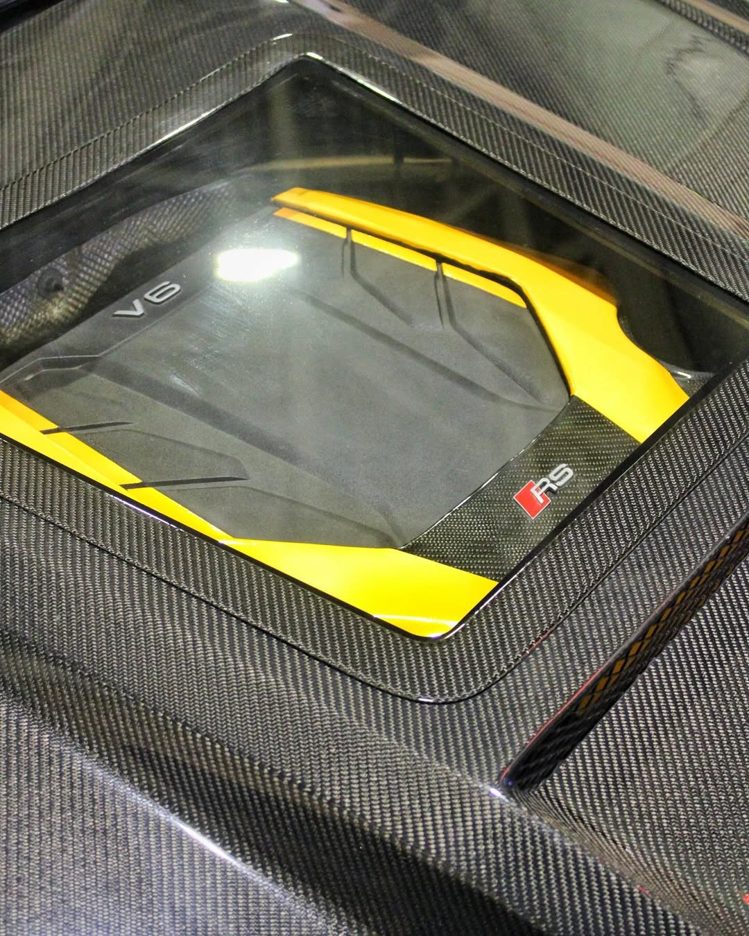 Audi RS5 S5 A5 B9 B9.5 2017 2018 2019 2020 2021 2022 2023 2024 Early 2025 with Aftermarket Parts - V2 Tempered Glass Transparent Hood Bonnet Carbon Fiber / FRP from CMST Tuning