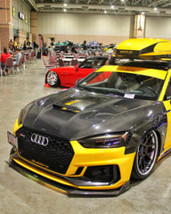 Audi RS5 S5 A5 B9 B9.5 2017 2018 2019 2020 2021 2022 2023 2024 Early 2025 with Aftermarket Parts - V2 Tempered Glass Transparent Hood Bonnet Carbon Fiber / FRP from CMST Tuning