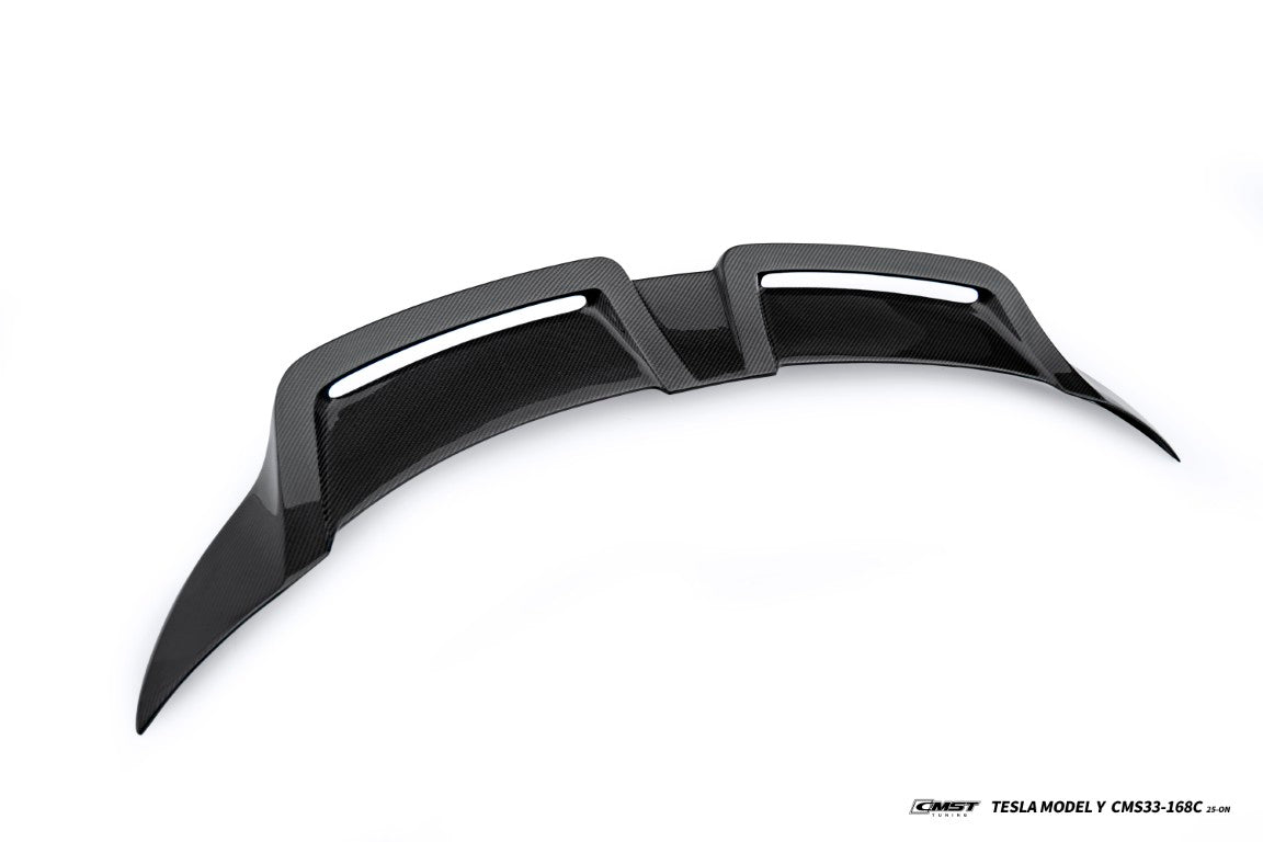Tesla Model Y Juniper 2026-ON with Aftermarket Parts - V2 Rear Spoiler Carbon Fiber / FRP from CMST Tuning