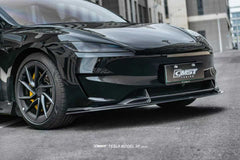 Tesla Model 3 Performance 2024-ON with Aftermarket Parts - V1 Front Lip Carbon Fiber / FRP from CMST Tuning