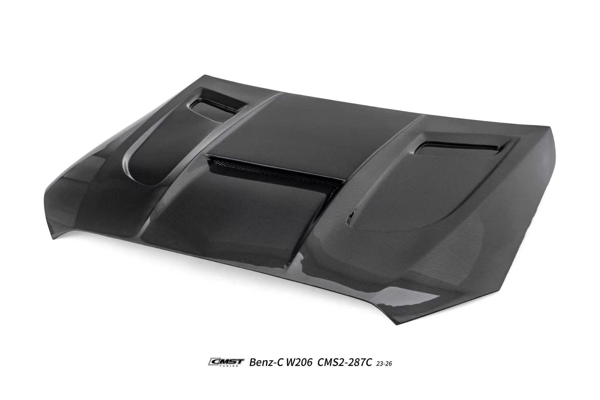 Mercedes Benz C-Class C63S C63 C43 AMG C300 W206 S206 2021-ON with Aftermarket Parts - V3 Hood Carbon Fiber / FRP from CMST Tuning