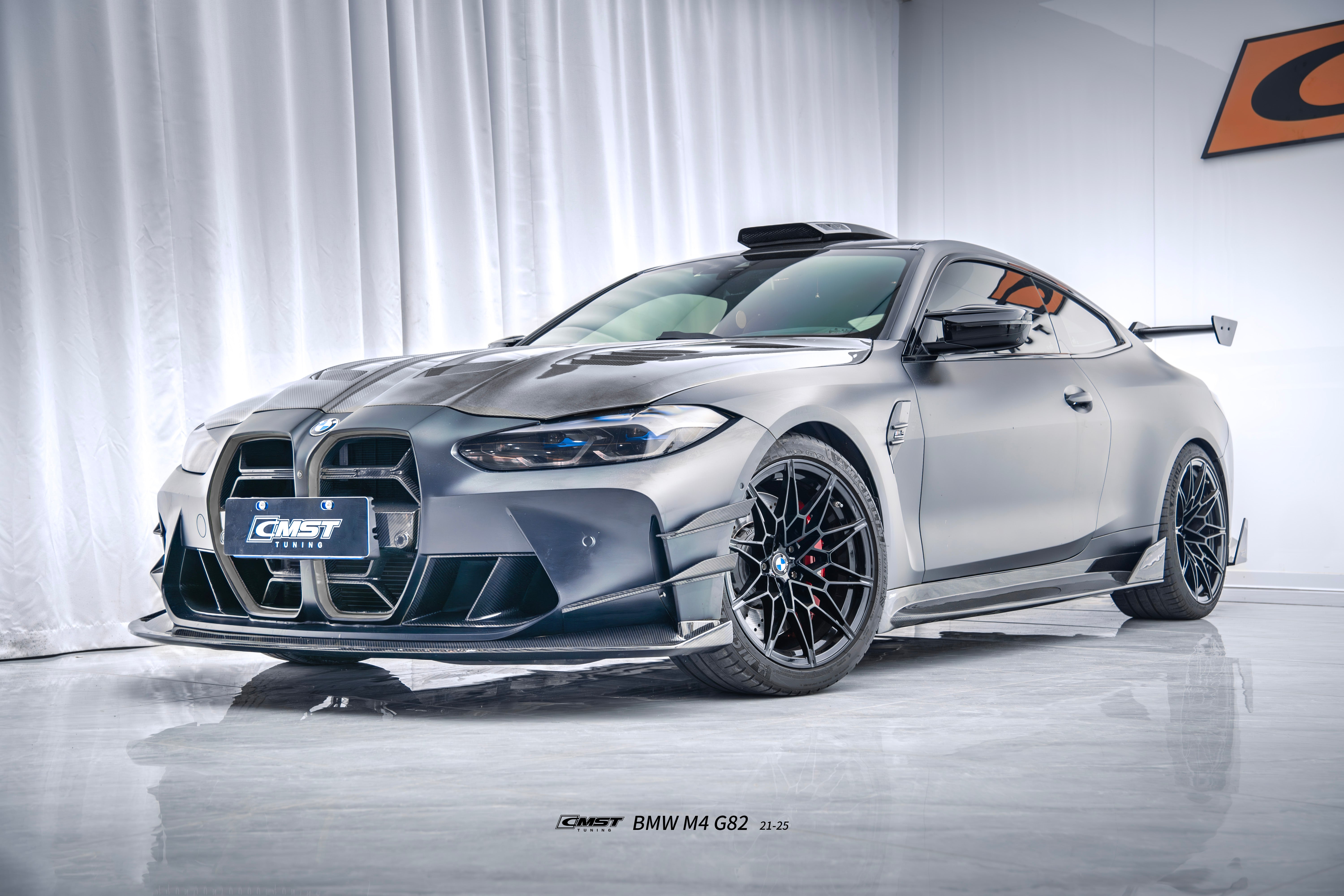 BMW M3CS M3C M3 G80 G81 2021-ON & M4CS M4C M4 G82 G83 2021-ON with CMST Tuning's Aftermarket Parts - Front Lip V3 Style Dry Pre-preg Carbon Fiber / FRP. A complete transformation of style and performance.