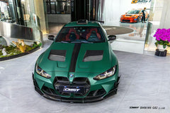 BMW M3CS M3C M3 G80 G81 2021-ON & M4CS M4C M4 G82 G83 2021-ON with Aftermarket Parts - V3 Style Hood Dry Pre-preg Carbon Fiber / FRP from CMST Tuning