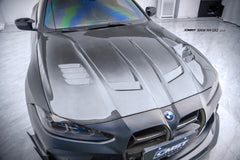 BMW M3/M3C G80 G81 2021-ON & M4/M4C G82/G83 2021-ON with Aftermarket Parts - V2 Style Carbon Fiber & FRP Hood Bonnet from CMST Tuning