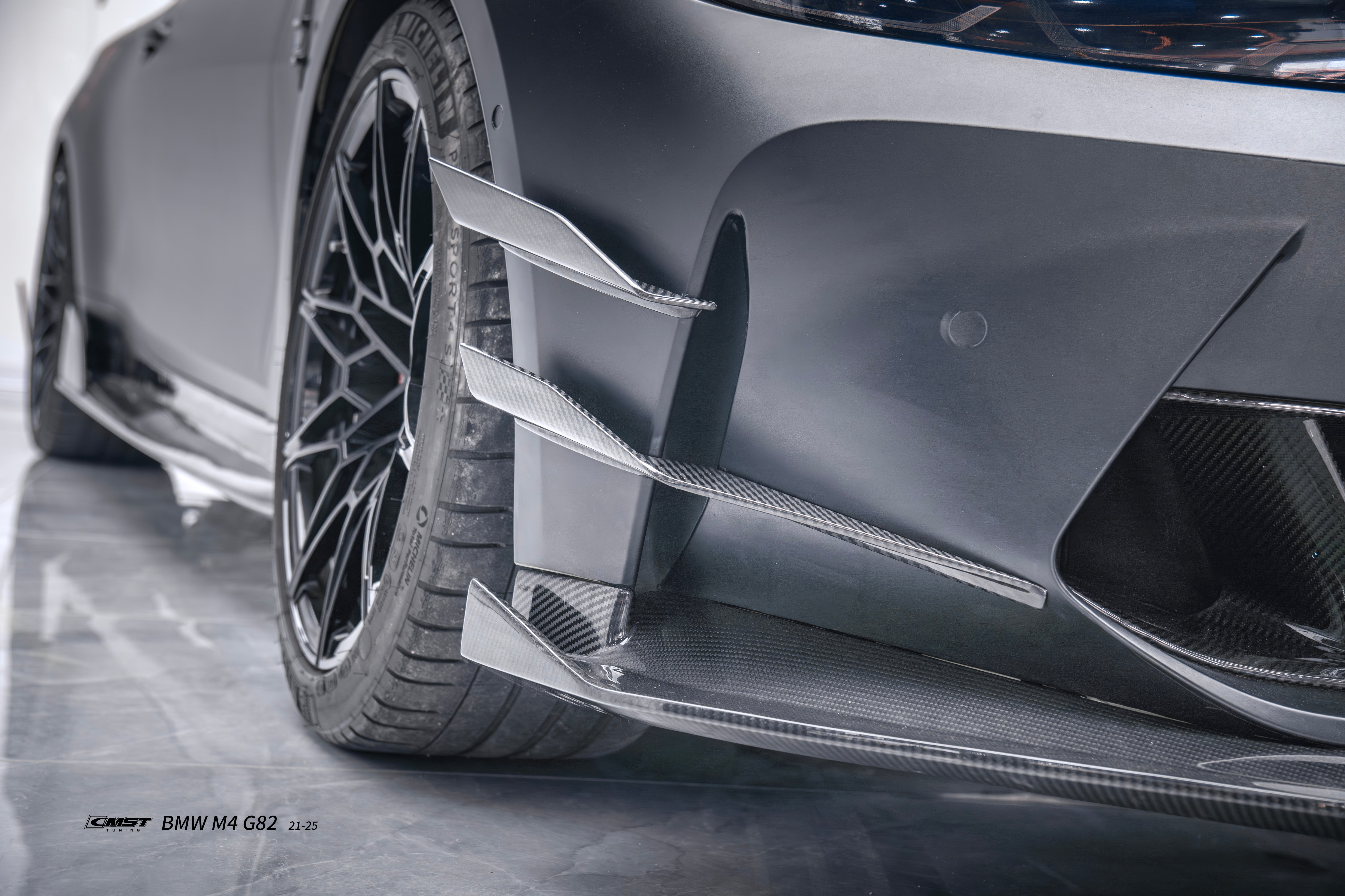 BMW M4CS M4C M4 G82 G83 2021-ON with Aftermarket Parts - V2 Style Side Skirts Dry Pre-preg Carbon Fiber / FRP from CMST Tuning