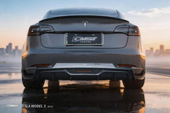 Tesla Model 3 Performance Long Range Standard Base 2017-2023 with Aftermarket Parts - V5 Style Rear Diffuser & Canards Carbon Fiber / FRP from CMST Tuning