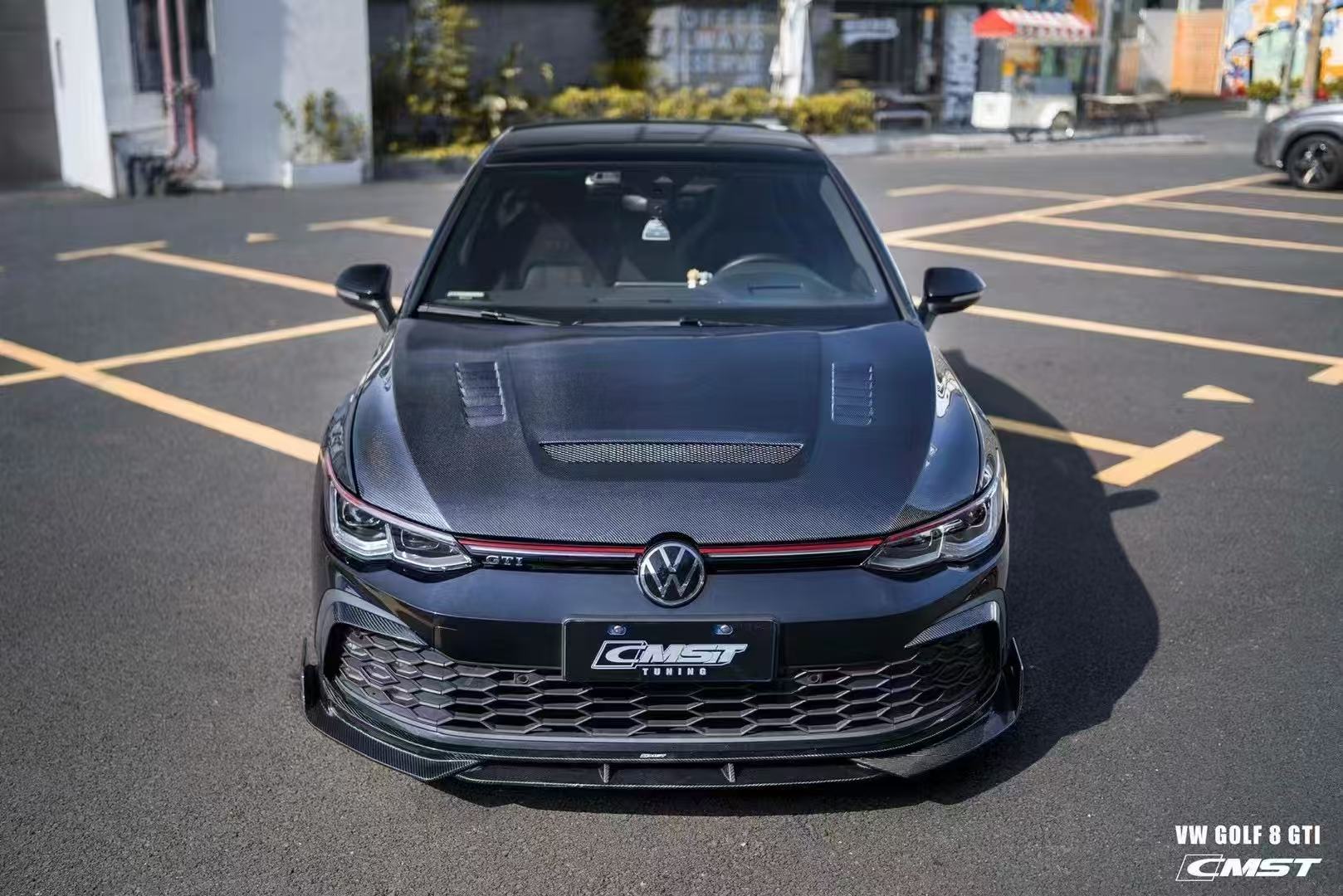 Volkswagen Golf GTI MK8 2022 2023 2024 with Aftermarket Parts - Front Lip Splitter Pre-preg Carbon Fiber / FRP from CMST Tuning