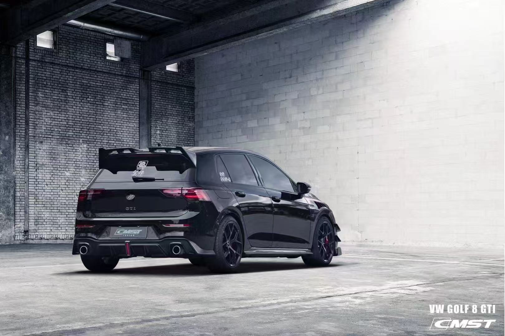 Volkswagen Golf R GTI MK8 2022 2023 2024 with Aftermarket Parts - Side Skirts Pre-preg Carbon Fiber / FRP from CMST Tuning