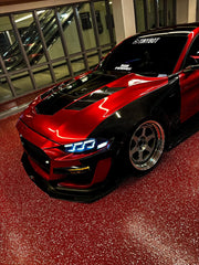 Ford Mustang GT 5.0 Mach1 Bullitt Ecoboost 2.3 S550.2 2018 2019 2020 2021 2022 2023 with Aftermarket Parts - Widebody Front Fenders & Wheel Arches Carbon Fiber / FRP from CMST Tuning