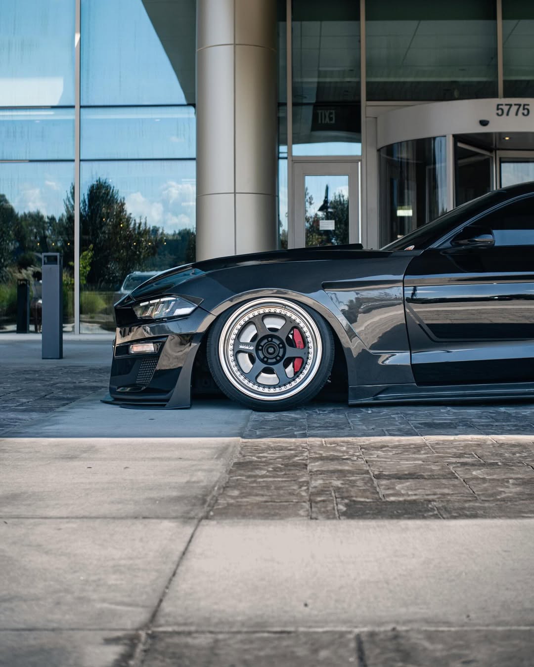 Ford Mustang GT 5.0 Mach1 Bullitt Ecoboost 2.3 S550.2 2018 2019 2020 2021 2022 2023 with Aftermarket Parts - Widebody Front Fenders & Wheel Arches Carbon Fiber / FRP from CMST Tuning