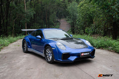 Porsche 991 991.1 911 Carrera Base/S/T 2012 2013 2014 2015 2016 &  991 991.2 911 Carrera Base/S/T 2017 2018 2019 with Aftermarket Parts - Widebody Lower Side Skirts Extensions Carbon Fiber / FRP from CMST Tuning