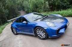 Porsche 991 991.1 911 Carrera Base/S/T 2012 2013 2014 2015 2016 &  991 991.2 911 Carrera Base/S/T 2017 2018 2019 with Aftermarket Parts - Widebody Lower Side Skirts Extensions Carbon Fiber / FRP from CMST Tuning