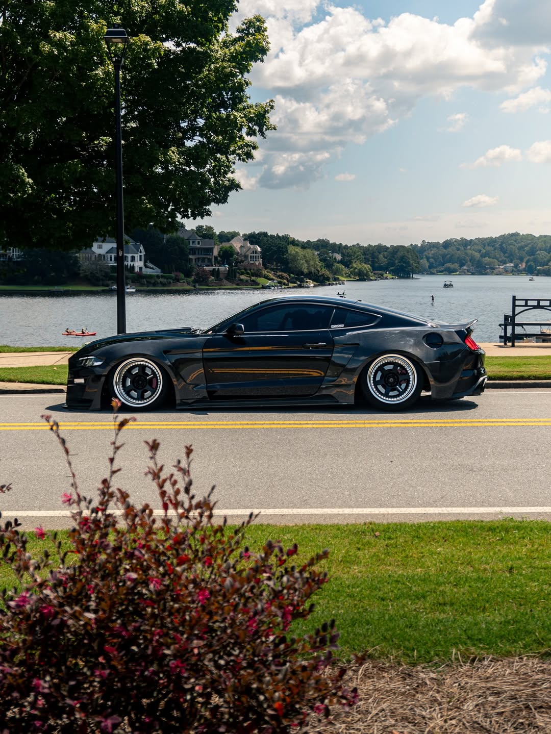 Ford Mustang GT 5.0 Mach1 Bullitt Ecoboost 2.3 S550.2 2018-2023 (Designed to be compatible with CMST S550.2 widebody kit. Goes over OEM rocker panel.) with Aftermarket Parts - Widebody Style Side Skirts Carbon Fiber / FRP from CMST Tuning