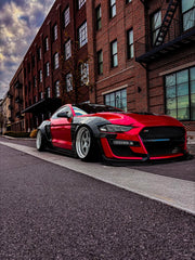 Ford Mustang GT 5.0 Mach1 Bullitt Ecoboost 2.3 S550.2 2018-2023 (Designed to be compatible with CMST S550.2 widebody kit. Goes over OEM rocker panel.) with Aftermarket Parts - Widebody Style Side Skirts Carbon Fiber / FRP from CMST Tuning