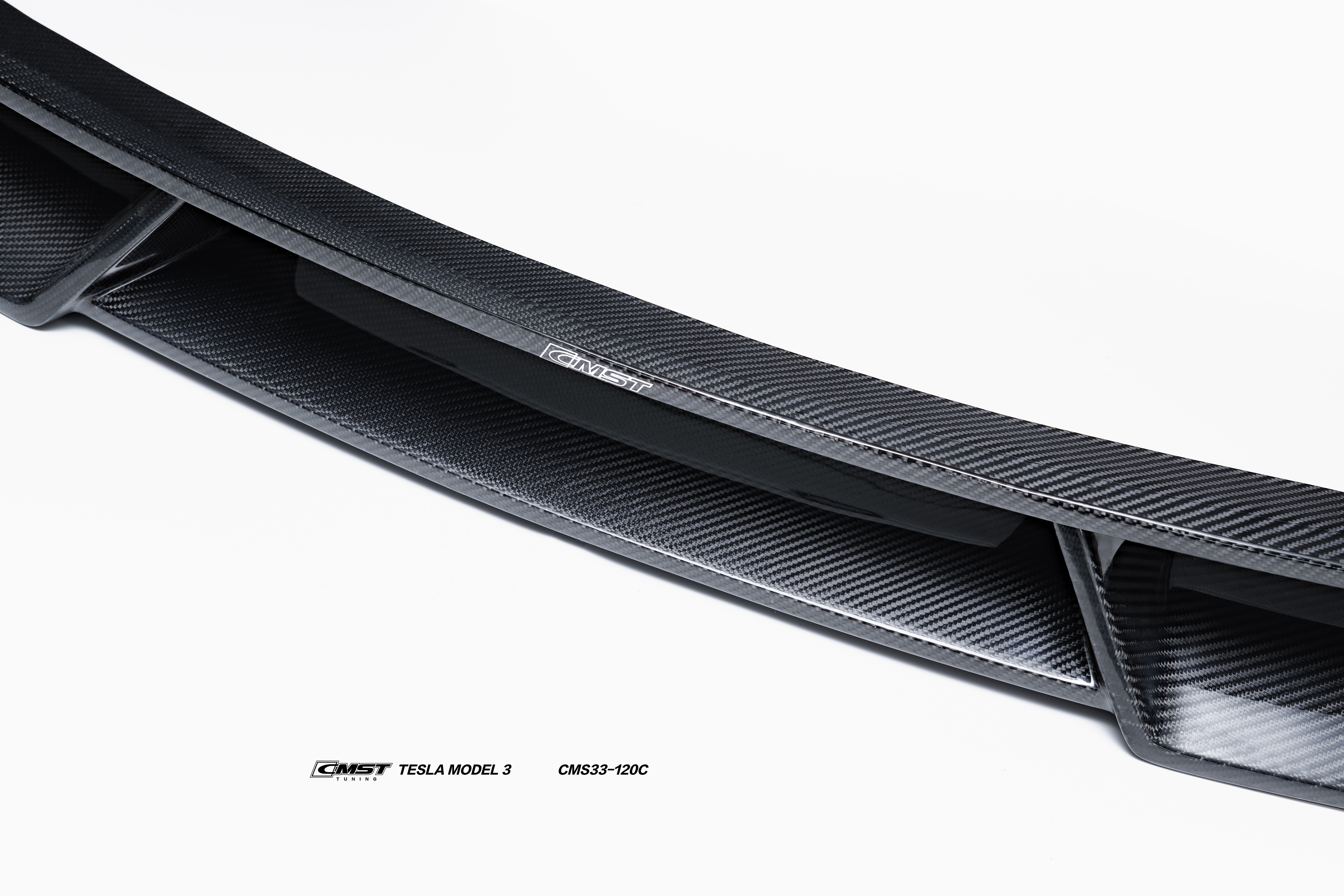 Tesla Model 3 Highland 2024-ON with Aftermarket Parts - V1 Front Lip Carbon Fiber from CMST Tuning