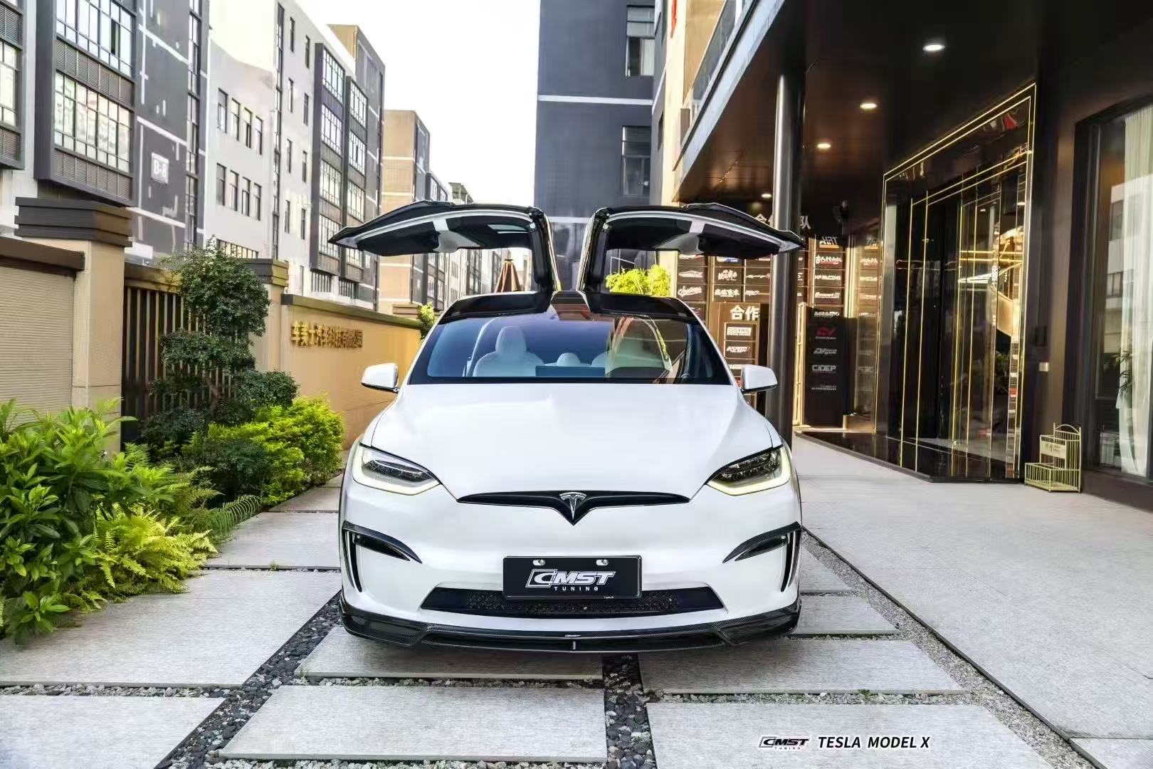 CMST Tuning Carbon Fiber Front Upper Valences for Tesla Model X 2022-ON