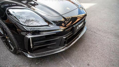  Porsche Panamera 976 Base 4 4S E-Hybird 2024 with Aftermarket Parts - Front Lip Pre-preg Carbon Fiber / FRP from CMST Tuning 