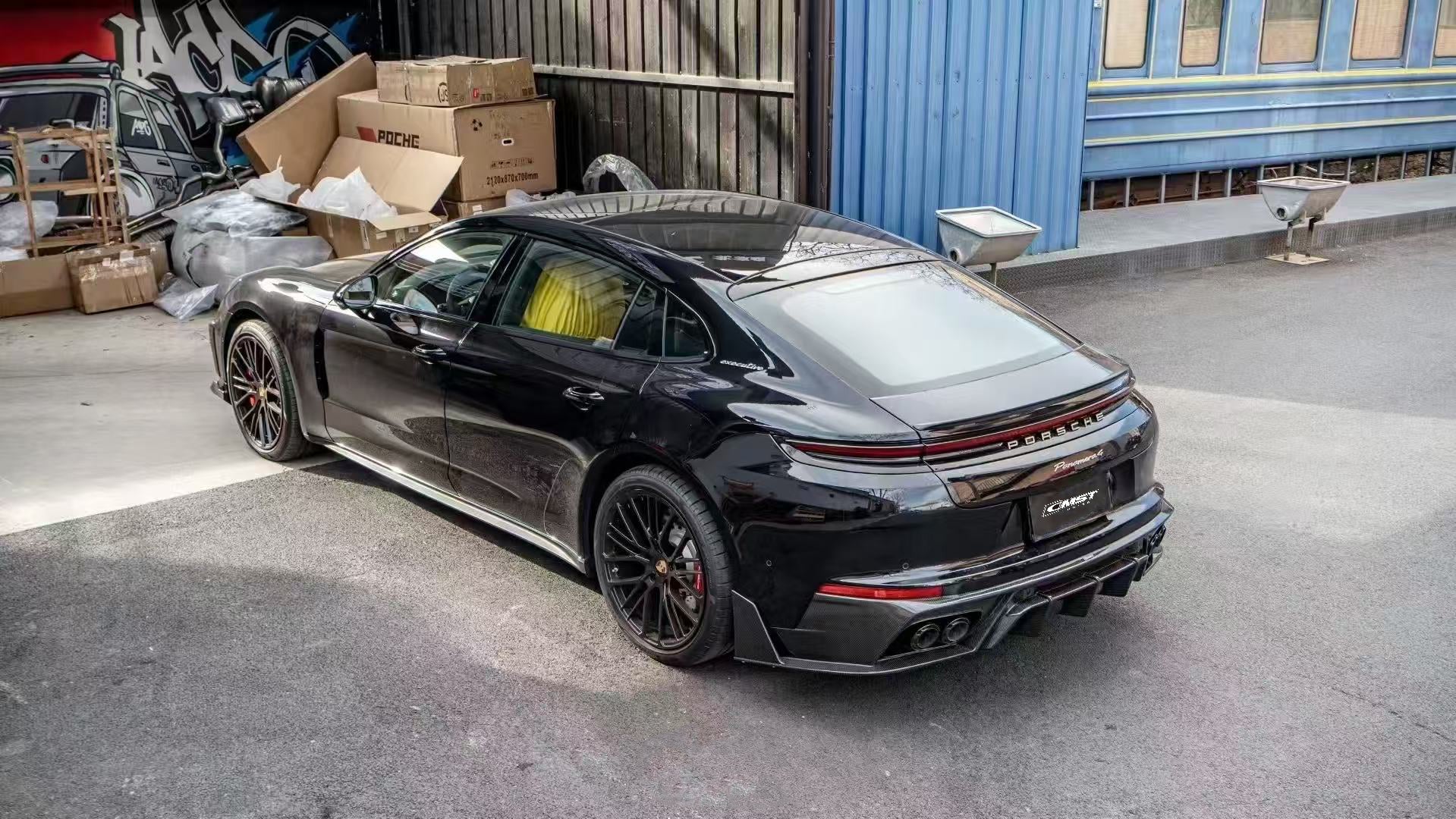 Porsche Panamera 976 Base 4 4S E-Hybird GTS Turbo 2024 with Aftermarket Parts - Side Skirts Pre-preg Carbon Fiber / FRP from CMST Tuning