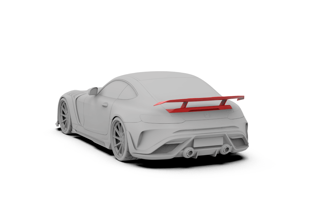 Mercedes Benz AMG GT/GTS/GTC/GTR C190 (fits both Pre-facelift & facelift) 2015-2021 with Aftermarket Parts - Paragon Style Carbon Fiber & FRP Rear Wing from Robot Craftsman