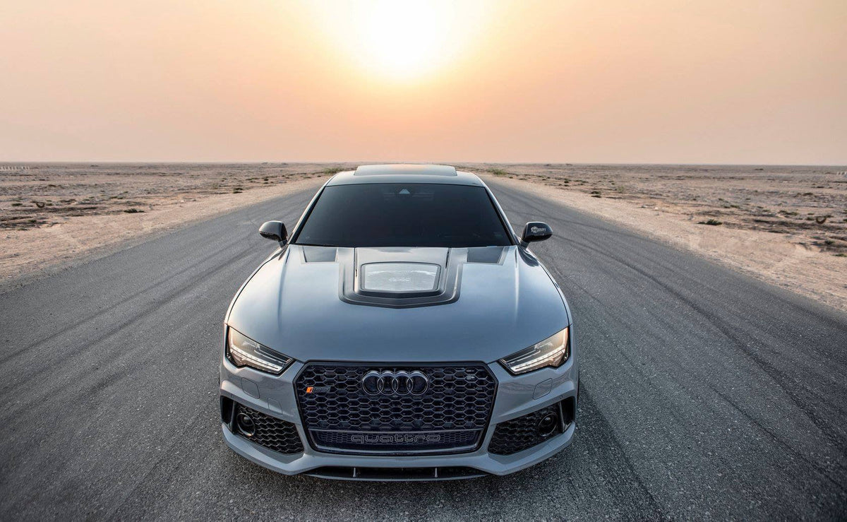 DarwinPro Clearview Glass Transparent Hood Bonnet for Audi A7 S7 RS7 C7 C7.5 Carbon Fiber/FRP 2012-2018